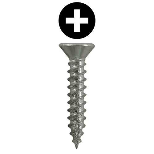 #4 x 1/2" Flat Head Hinge Edge Screws, Phillips Drive Twinfast Thread and Twinfast Point, Zinc, Box of 5 Thousand by Quickscrews