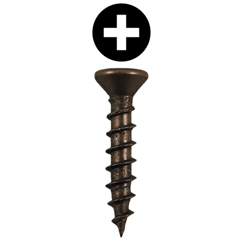 #5 x 1/2" Flat Head Hinge Edge Screws, Phillips Drive Twinfast Thread and Twinfast Point, Antique Brass, Box of 1 Thousand by Quickscrews