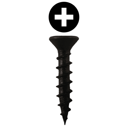 #6 x 1/2" Flat Head Drawer Slide Screws, Phillips Drive Coarse Thread and Sharp Point, Black, Box of 5 Thousand by Quickscrews