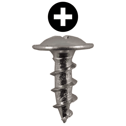 #8 x 1/2" Round Washer Head Drawer Slide Screws, Phillips Drive Coarse Thread and Sharp Point, Zinc, Box of 1 Thousand by Quickscrews