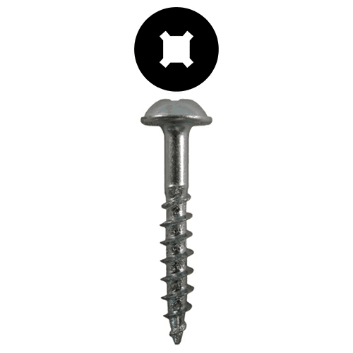 #8 x 1-3/4" Round Washer Head Assembly Screws, Square/Phillips Drive Coarse Thread and Sharp Point, Zinc, Box of 5 Thousand by Quickscrews