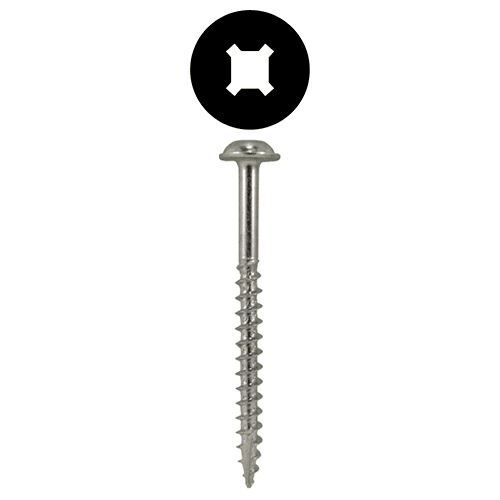 #8 x 3" Round Washer Head Assembly Screws, Square/Phillips Drive Coarse Thread and Sharp Point, Zinc, Box of 2 Thousand by Quickscrews