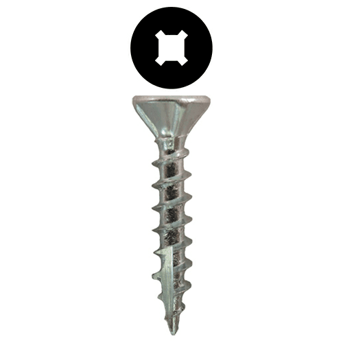 #6 x 5/8" Flat Head Hinge Edge Screws, Square/Phillips Drive Coarse Thread and Sharp Point, Zinc, Box of 25 Thousand by Quickscrews