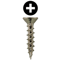 #6 x 3/4" Large Flat Head Hinge Edge Screws, Phillips Drive Coarse Thread and Sharp Point, Nickel, Box of 5 Hundred by Quickscrews