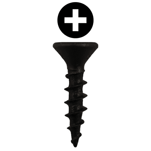 #8 x 3/4" Flat Head Drawer Slide Screws, Phillips Drive Coarse Thread and Sharp Point, Black, Box of 12 Thousand by Quickscrews