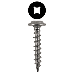 #8 x 1" Round Washer Head Assembly Screws, Square/Phillips Drive Coarse Thread and Sharp Point, Zinc, Box of 1 Thousand by Quickscrews