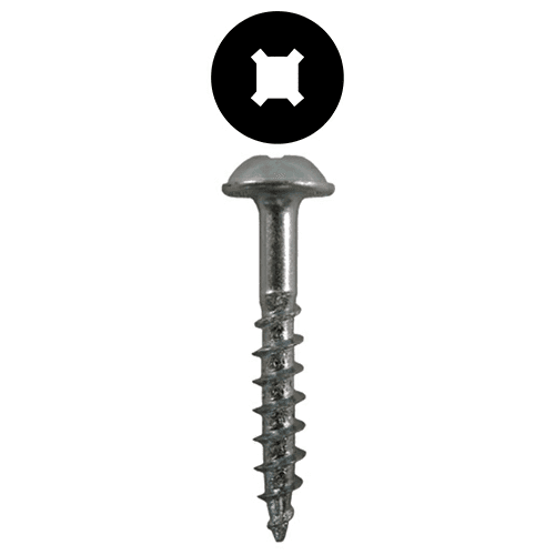 #8 x 3" Round Washer Head Assembly Screws, Square/Phillips Drive Coarse Thread and Sharp Point, Zinc, Box of 5 Hundred by Quickscrews