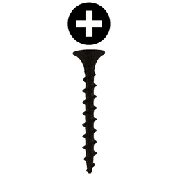 #6 x 1-1/2" Bugle Head Drywall Screws, Phillips Drive Coarse Thread and Sharp Point, Black, Box of 1 Thousand by Quickscrews