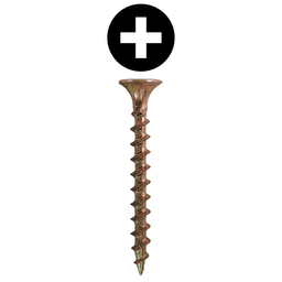 #6 x 1-1/2" Bugle Head Drywall Screws, Phillips Drive Coarse Thread and Sharp Point, Zinc Yellow, Box of 1 Thousand by Quickscrews