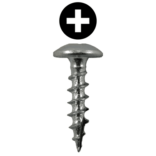 #8 x 3/4" Truss Head Compact Hinge Screws, Phillips Drive Coarse Thread and Type 17 Auger Point, Zinc, Box of 10 Thousand by Quickscrews