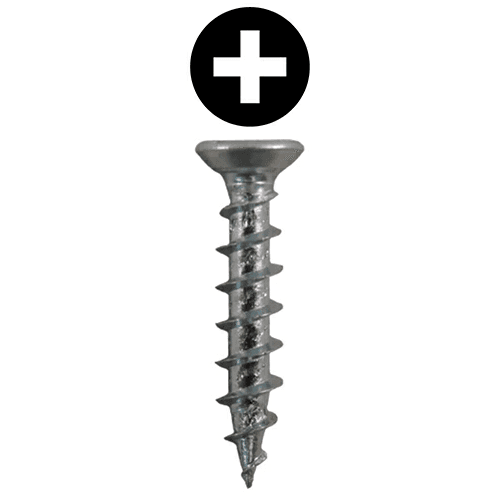#6 x 3/4" Flat Head Undercut Screws, Phillips Drive Coarse Thread and Sharp Point, Zinc, Box of 20 Thousand by Quickscrews