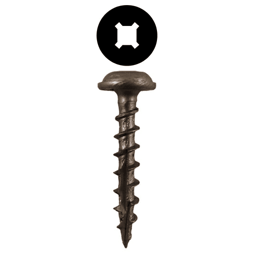 #8 x 1" Round Washer Head Assembly Screws, Square/Phillips Drive Coarse Thread and Double Auger Point, Plain, Box of 11 Thousand by Quickscrews