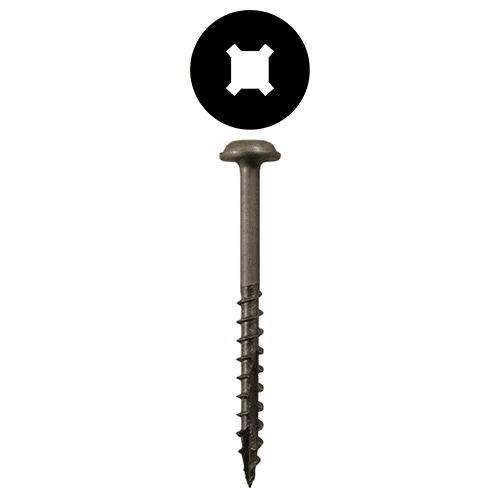 #8 x 2" Round Washer Head Assembly Screws, Square/Phillips Drive Coarse Thread and Double Auger Point, Plain, Box of 4 Thousand by Quickscrews