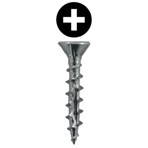 #8 x 1" Flat Head Assembly Screws, Phillips Drive Coarse Thread with Nibs and Double Auger Point, Zinc, Box of 11 Thousand by Quickscrews
