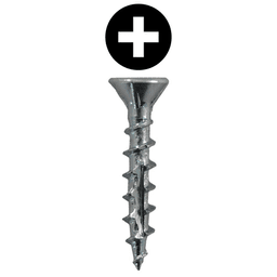 #8 x 1" Flat Head Assembly Screws, Phillips Drive Coarse Thread with Nibs and Double Auger Point, Zinc, Box of 11 Thousand by Quickscrews