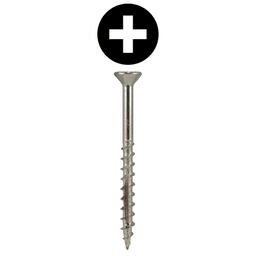 #8 x 1-5/8" Flat Head Assembly Screws, Phillips Drive Coarse Thread with Nibs and Double Auger Point, Zinc, Box of 6 Thousand by Quickscrews