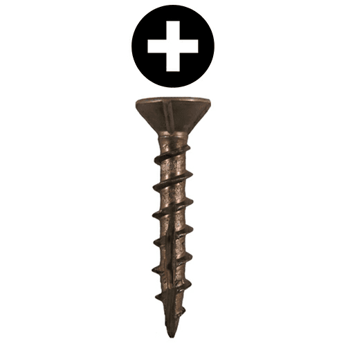 #8 x 1" Flat Head Assembly Screws, Phillips Drive Coarse Thread with Nibs and Double Auger Point, Plain, Box of 11 Thousand by Quickscrews