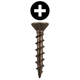 #8 x 1" Flat Head Assembly Screws, Phillips Drive Coarse Thread with Nibs and Double Auger Point, Plain, Box of 11 Thousand by Quickscrews