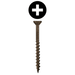 #8 x 2-1/4" Flat Head Assembly Screws, Phillips Drive Coarse Thread with Nibs and Double Auger Point, Plain, Box of 3 Thousand by Quickscrews