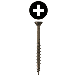 #10 x 3-1/2" Flat Head Assembly Screws, Phillips Drive Coarse Thread with Nibs and Double Auger Point, Plain, Box of Thousand by Quickscrews