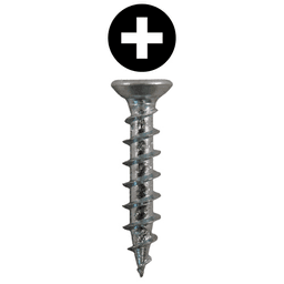 #6 x 1/2" Flat Head Undercut Screws, Phillips Drive Coarse Thread and Sharp Point, Zinc, Box of 1 Thousand by Quickscrews