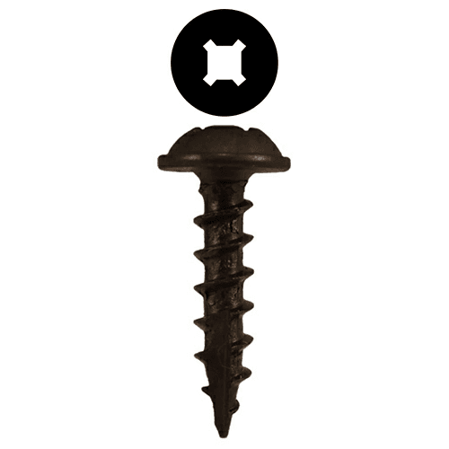 #8 x 5/8" Round Washer Head Compact Hinge Screws, Square/Phillips Drive Coarse Thread and Type 17 Auger Point, Plain, Box of 10 Thousand by Quickscrews