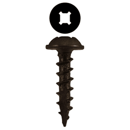 #8 x 5/8" Round Washer Head Compact Hinge Screws, Square/Phillips Drive Coarse Thread and Type 17 Auger Point, Plain, Box of 10 Thousand by Quickscrews