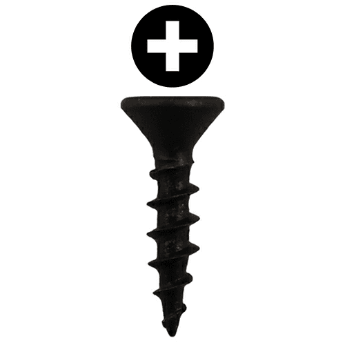 #8 x 3/4" Flat Head Drawer Slide Screws, Phillips Drive Coarse Thread and Sharp Point, Black, Box of 1 Thousand by Quickscrews