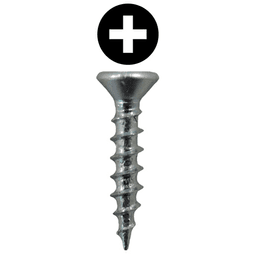 #5 x 1/2" Flat Head Drawer Slide Screws, Phillips Drive Coarse Thread and Sharp Point, Zinc, Box of Hundred by Quickscrews
