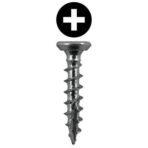 #6 x 7/16" Flat Head Undercut Screws, Phillips Drive Coarse Thread and Type 17 Auger Point, Zinc, Box of Hundred by Quickscrews