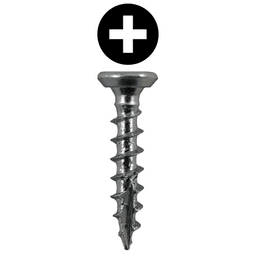 #6 x 7/16" Flat Head Undercut Screws, Phillips Drive Coarse Thread and Type 17 Auger Point, Zinc, Box of Hundred by Quickscrews