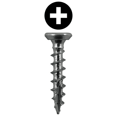 #6 x 1/2" Flat Head Undercut Screws, Phillips Drive Coarse Thread and Type 17 Auger Point, Zinc-Plated, Box of Hundred by Quickscrews