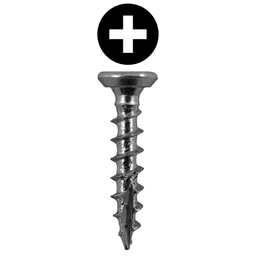#6 x 1/2" Flat Head Undercut Screws, Phillips Drive Coarse Thread and Type 17 Auger Point, Zinc-Plated, Box of Hundred by Quickscrews