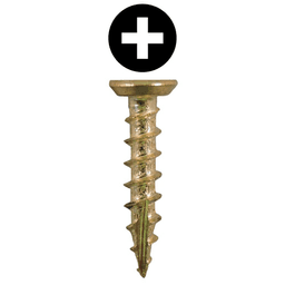 #6 x 1/2" Flat Head Undercut Screws, Phillips Drive Coarse Thread and Type 17 Auger Point, Bright Brass, Box of Hundred by Quickscrews