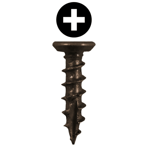 #6 x 5/8" Flat Head Undercut Screws, Phillips Drive Coarse Thread and Type 17 Auger Point, Antique Brass, Box of Hundred by Quickscrews