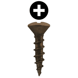 #6 x 5/8" Oval Head Hinge Edge Screws, Phillips Drive Coarse Thread and Sharp Point, Antique Brass, Box of Hundred by Quickscrews
