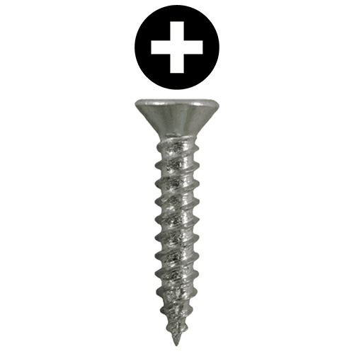 #4 x 1/2" Flat Head Hinge Edge Screws, Phillips Drive Twinfast Thread and Twinfast Point, Zinc, Box of Hundred by Quickscrews