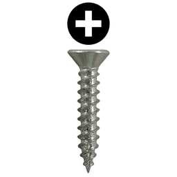 #4 x 1/2" Flat Head Hinge Edge Screws, Phillips Drive Twinfast Thread and Twinfast Point, Zinc, Box of Hundred by Quickscrews