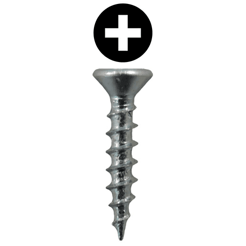 #8 x 5/8" Flat Head Drawer Slide Screws, Phillips Drive Coarse Thread and Sharp Point, Zinc, Box of Hundred by Quickscrews