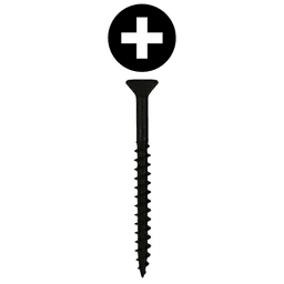 #8 x 2-1/2" Flat Head Assembly Screws, Phillips Drive Coarse Thread and Sharp Point, Black, Box of Fifty by Quickscrews
