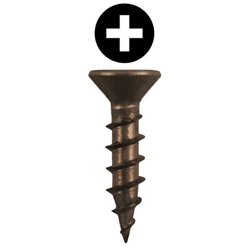 #8 x 3/4" Flat Head Drawer Slide Screws, Phillips Drive Coarse Thread and Sharp Point, Plain, Box of Hundred by Quickscrews