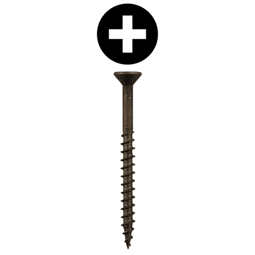 #8 x 2-1/2" Flat Head Assembly Screws, Phillips Drive Coarse Thread and Sharp Point, Plain, Box of Fifty by Quickscrews