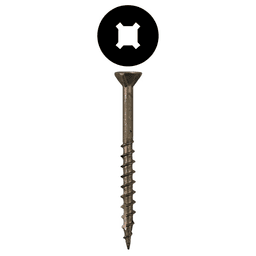 #8 x 2-1/2" Flat Head Assembly Screws, Square/Phillips Drive Coarse Thread with Nibs and Double Auger Point, Plain, Box of Fifty by Quickscrews
