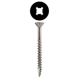 #9 x 2-1/2" Flat Head Assembly Screws, Square/Phillips Drive Coarse Thread with Nibs and Type 17 Auger Point, Zinc, Box of Fifty by Quickscrews