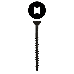 #8 x 2" Flat Head Assembly Screws, Square/Phillips Drive Coarse Thread with Nibs and Type 17 Auger Point, Black, Box of Hundred by Quickscrews