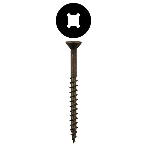 #8 x 1-1/4" Flat Head Assembly Screws, Square/Phillips Drive Coarse Thread and Sharp Point, Plain, Box of Hundred by Quickscrews
