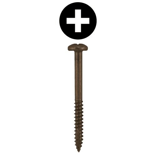 #6 x 1-1/4" Modified Pan Head Face Frame/Pocket-Hole Screws, Phillips Drive Fine Thread and Type 17 Auger Point, Plain, Box of Hundred by Quickscrews