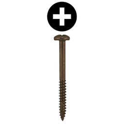 #6 x 1-1/4" Modified Pan Head Face Frame/Pocket-Hole Screws, Phillips Drive Fine Thread and Type 17 Auger Point, Plain, Box of Hundred by Quickscrews