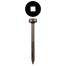 #6 x 1-1/2" Modified Pan Head Face Frame/Pocket-Hole Screws, Square Drive Hi-Low Thread and Double Auger Point, Plain, Box of Hundred by Quickscrews