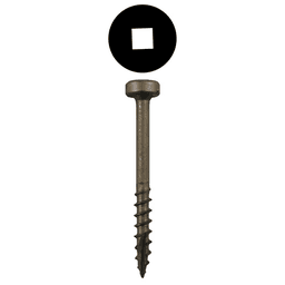 #7 x 1-1/2" Modified Pan Head Face Frame/Pocket-Hole Screws, Square Drive Coarse Thread and Type 17 Auger Point, Plain, Box of Hundred by Quickscrews